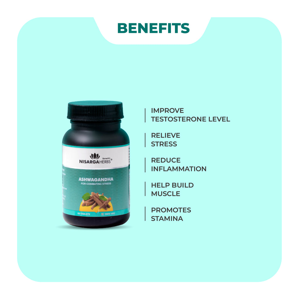 Ashwagandha Tablet - Reduces stress, supports strength and muscle building