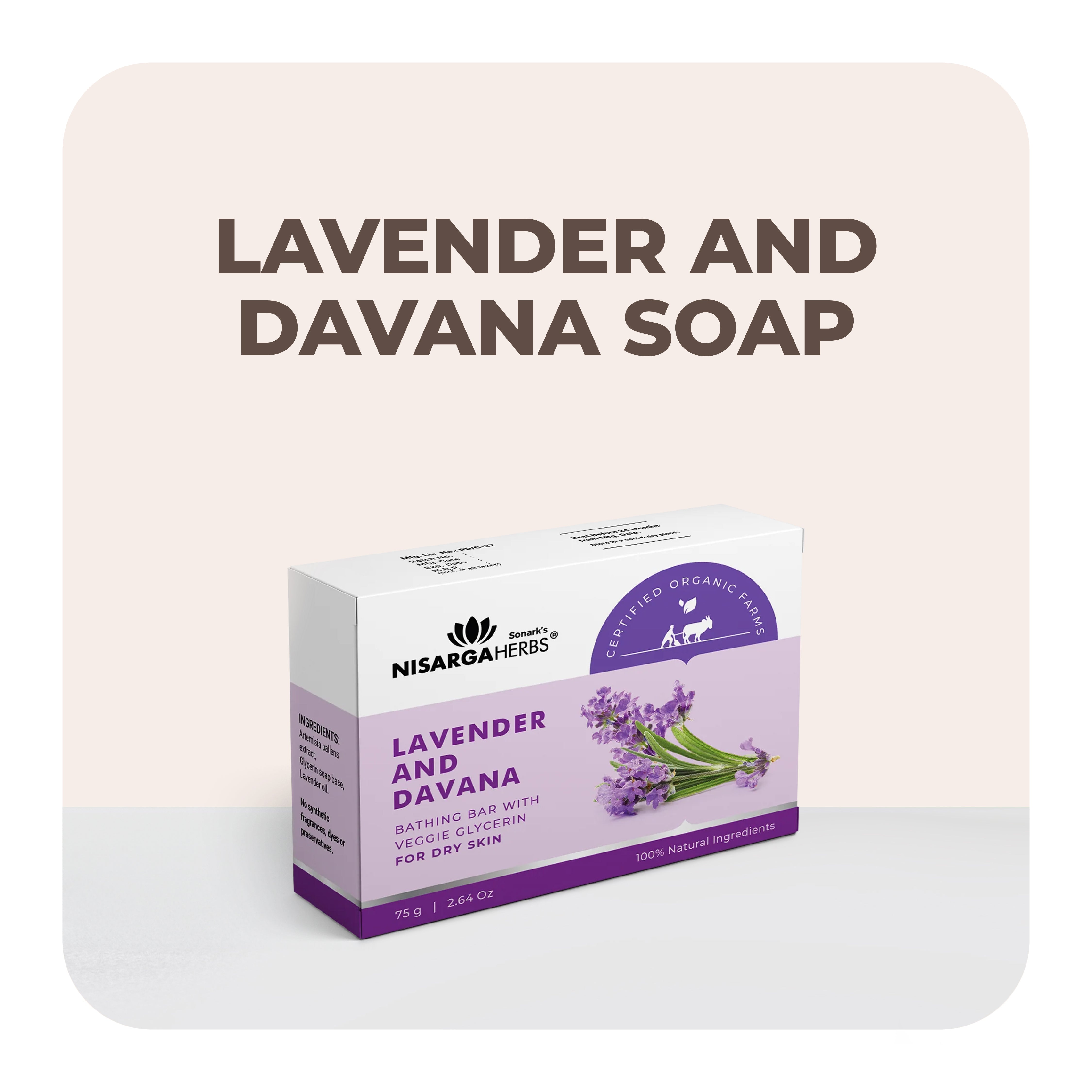 Lavender & Davana Herbal Soap | Moisturizes dry skin – Nisarga Herbs