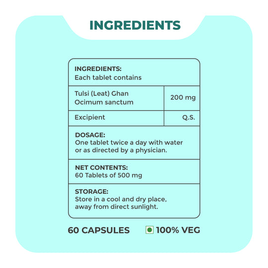 Tulsi Tablet - Daily tonic to improve respiration and boost immunity