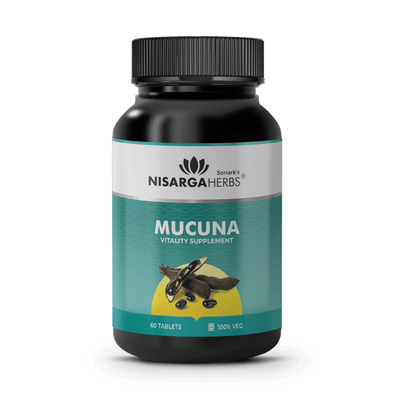 Mucuna tablet provides following benefits; Promotes healthy brain function, Increases energy,  Promotes fertility, Supports proper digestion, Strengthens muscle mass, Treats insomnia, Helps treat worms, Helps balance all 3 doshas