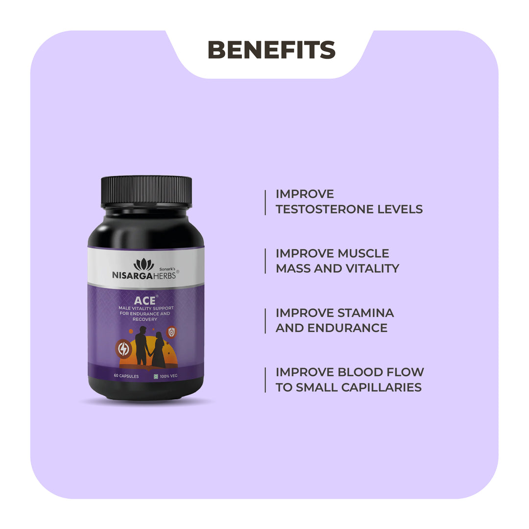 Nisarga Herbs Ace - Testosterone Booster Ayurvedic Capsule