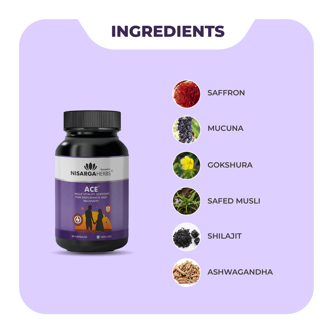 Nisarga Herbs Ace - Testosterone Booster Ayurvedic Capsule