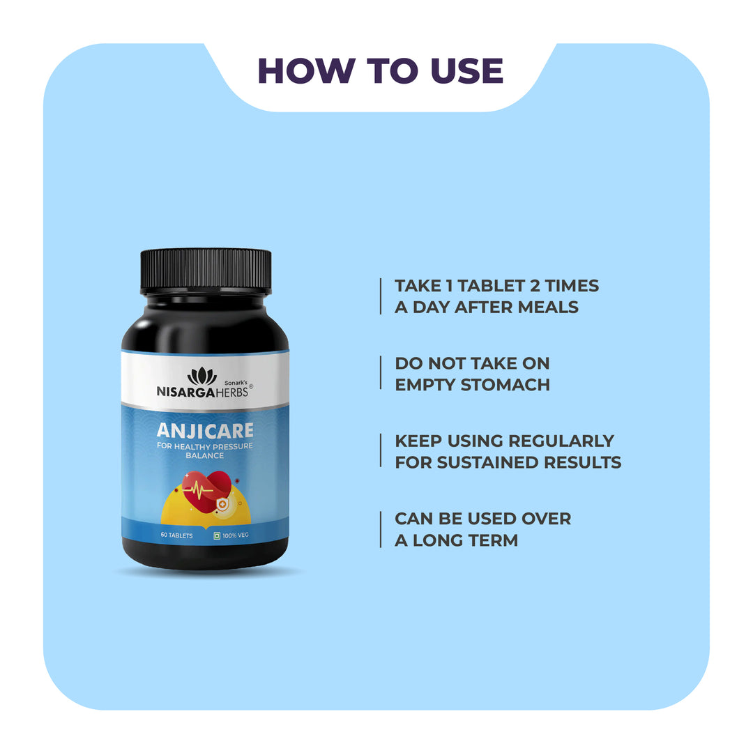 Anjicare -  Ayurvedic tablets designed to regulate and maintain healthy blood pressure levels naturally
