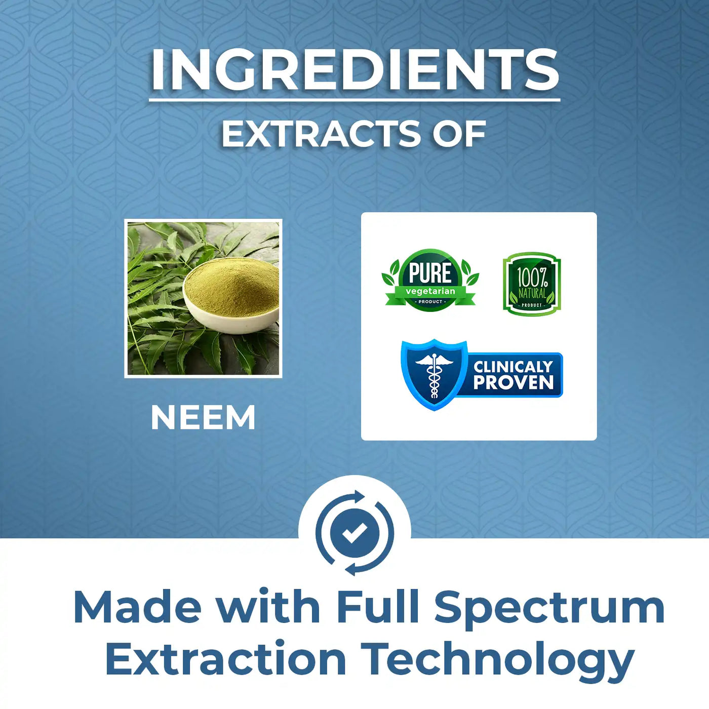 neem ayurvedic capsule made with potent clinically proven patented neem extract