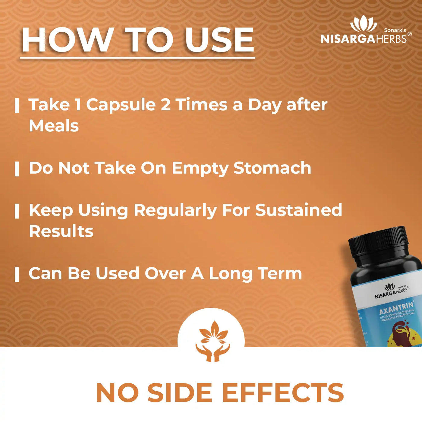 daily use instruction for headache relief. 