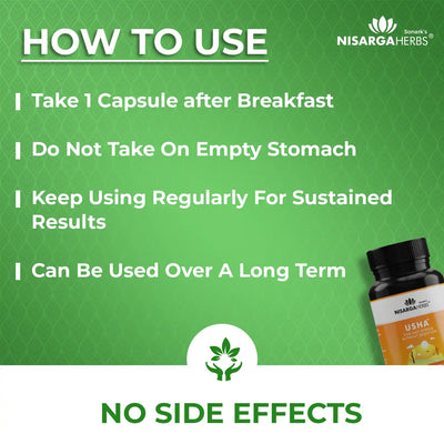 Daily use instructions for usha capsules for great results 