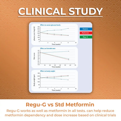 clinical study showing diabetes works as well as metformin in several tests in reduction of diabetic symptoms. 