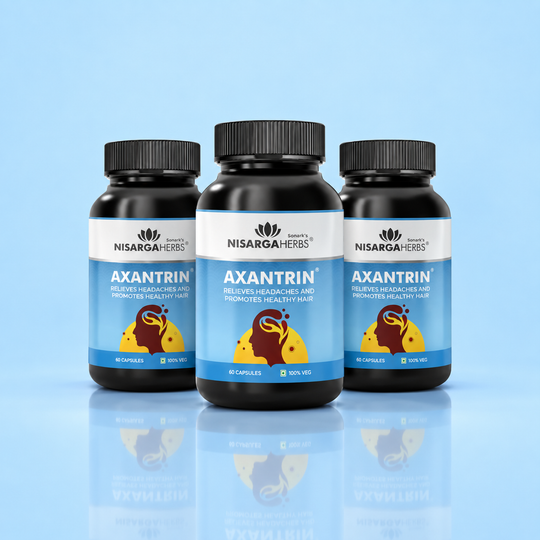 Axantrin Capsule ~ Pack Of 3 - Ayurvedic supplement to relieve headaches and promote scalp and hair health
