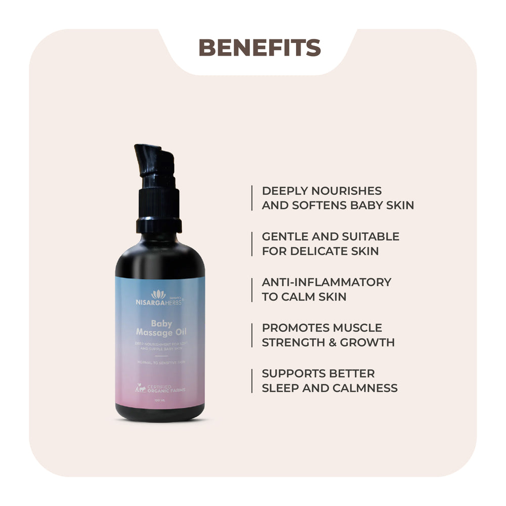 Nisarga Herbs Baby Massage Oil - Deep nourishment for soft, supple skin