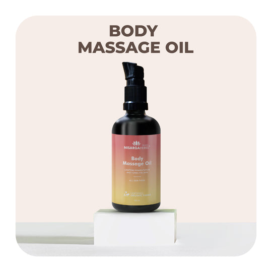 Nisarga Herbs Body Massage Oil - For skin toning and reducing dark patches