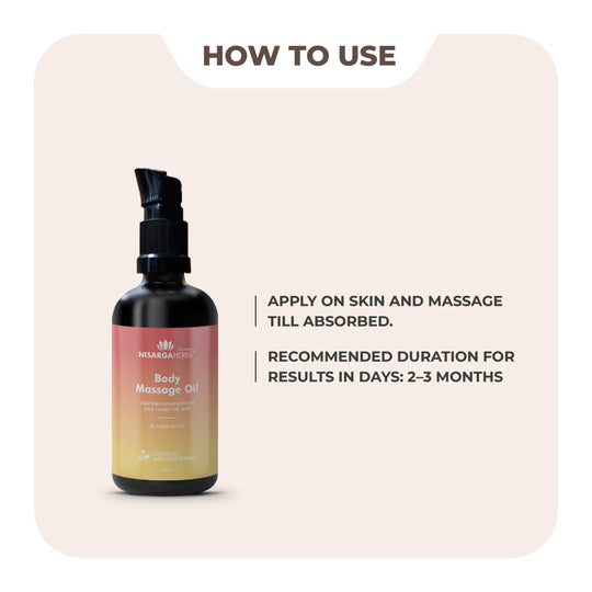 Nisarga Herbs Body Massage Oil - For skin toning and reducing dark patches