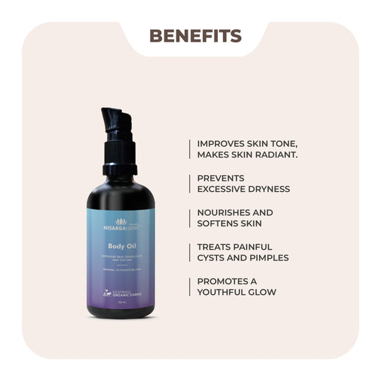 Nisarga Herbs Body Oil - Helps in locking moisture into the skin