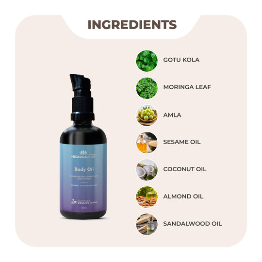 Nisarga Herbs Body Oil - Helps in locking moisture into the skin