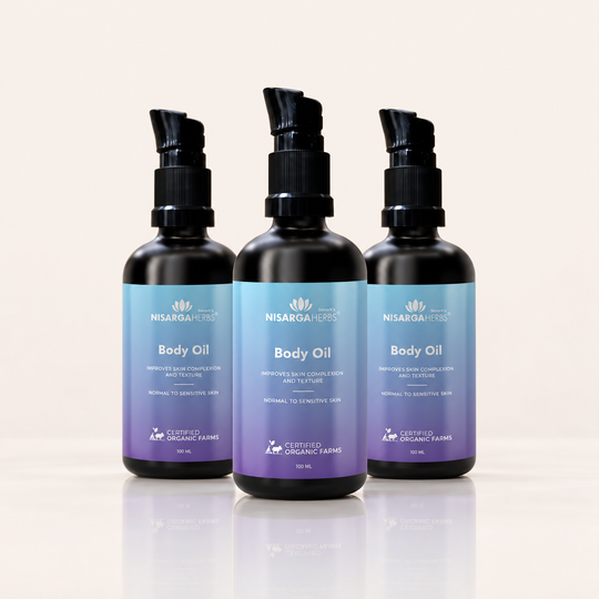 Nisarga Herbs Body Oil ~ Pack Of 3 - Helps in locking moisture into the skin