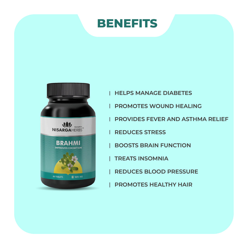 Brahmi Tablet - Potent brain tonic to help reduce stress