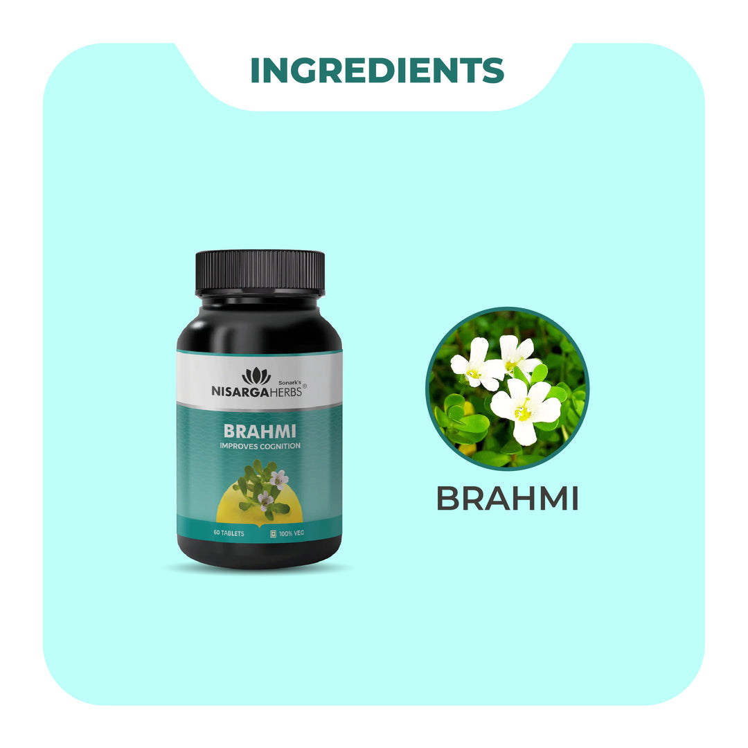 Brahmi Tablet - Potent brain tonic to help reduce stress