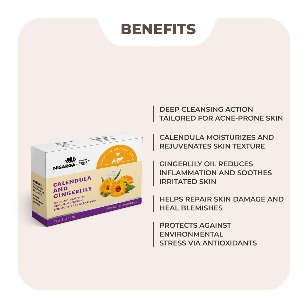 Calendula & Gingerlily Soap - Deep cleansing action for acne-free skin