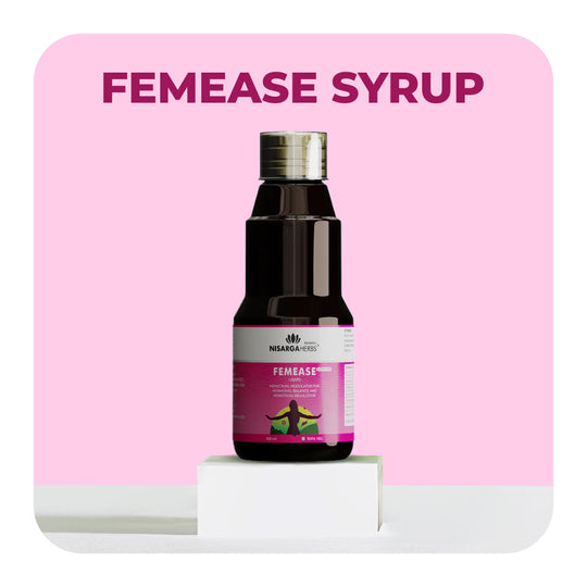 FemEase Syrup - Ayurvedic remedy for menstrual relief, hormonal balance and easing PMS symptoms