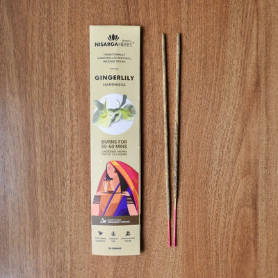 Gingerlily Incense Sticks - Natural Gingerlily incense sticks for mood enhancement and a natural, chemical-free experience