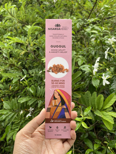 Guggul Incense Sticks - Natural Guggul incense sticks for mood upliftment, anxiety relief, and relaxation