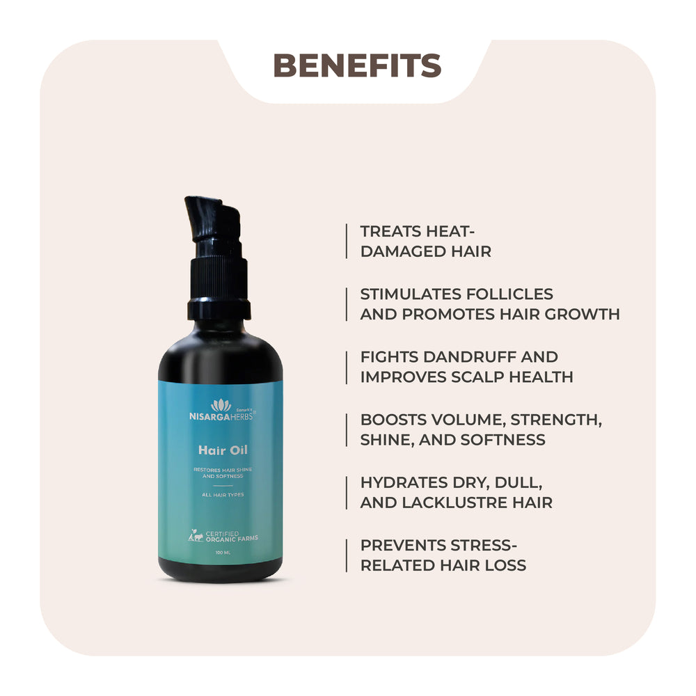 Hair Oil (100 ml) - Ayurvedic oil that treats major hair issues including hair fall, premature greying, dandruff etc