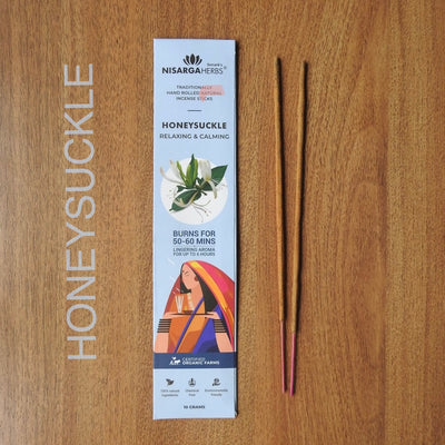 Honeysuckle Incense Sticks - Natural Honeysuckle incense sticks for stress, anxiety, low mood, and lack of relaxation