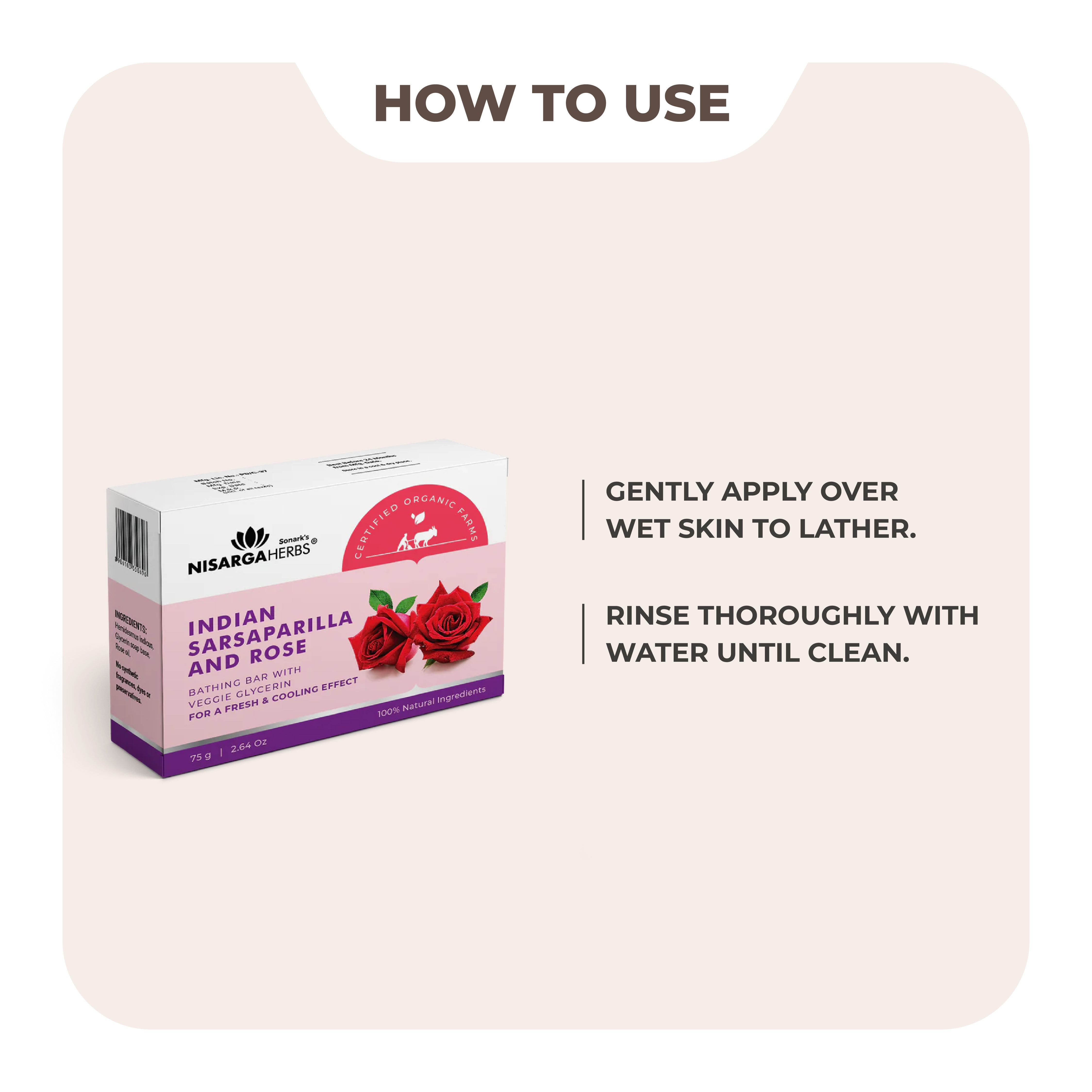 Indian Sarsaparilla & Rose Soap | Anti-bacterial – Nisarga Herbs