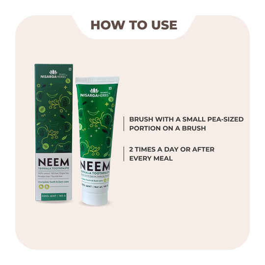 Neem Triphala Toothpaste Cool Mint - A toothpaste to ensure comprehensive oral care Suitable toothpaste for diabetics & children