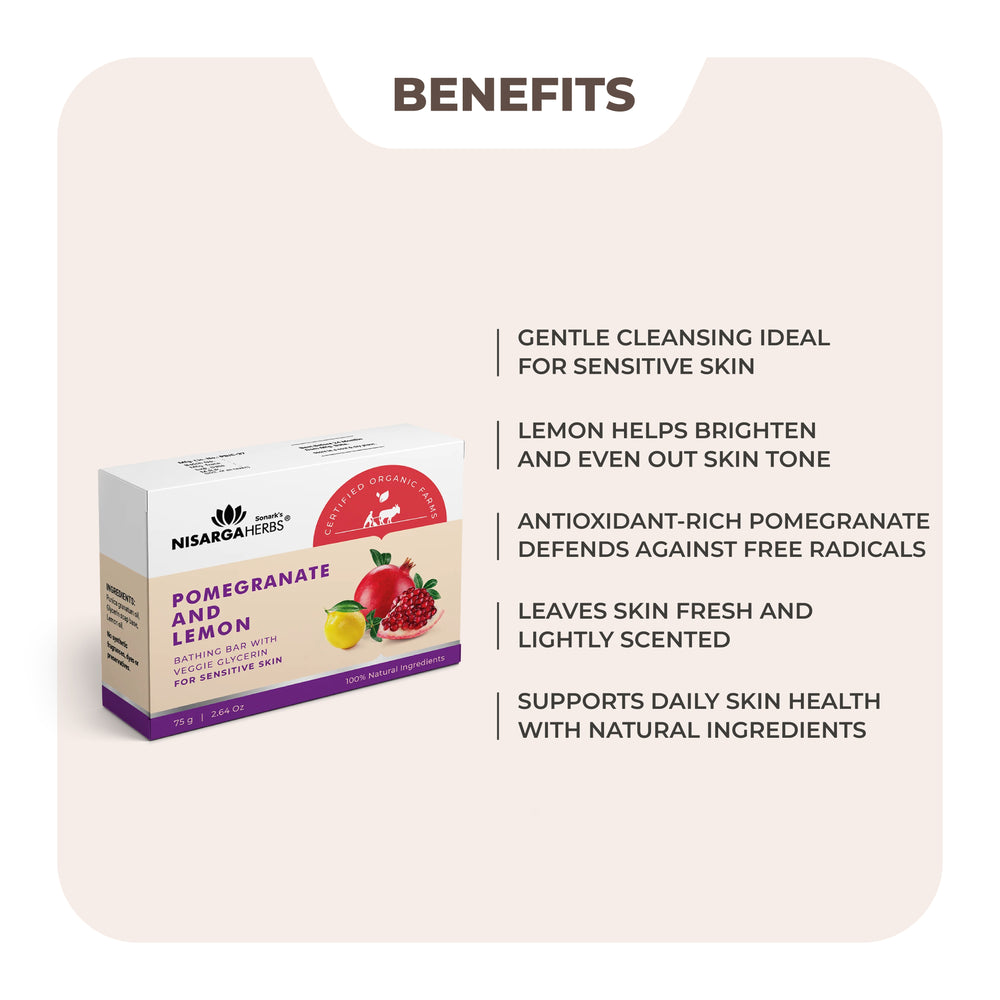 Pomegranate & Lemon Soap - Gentle cleansing action for sensitive skin