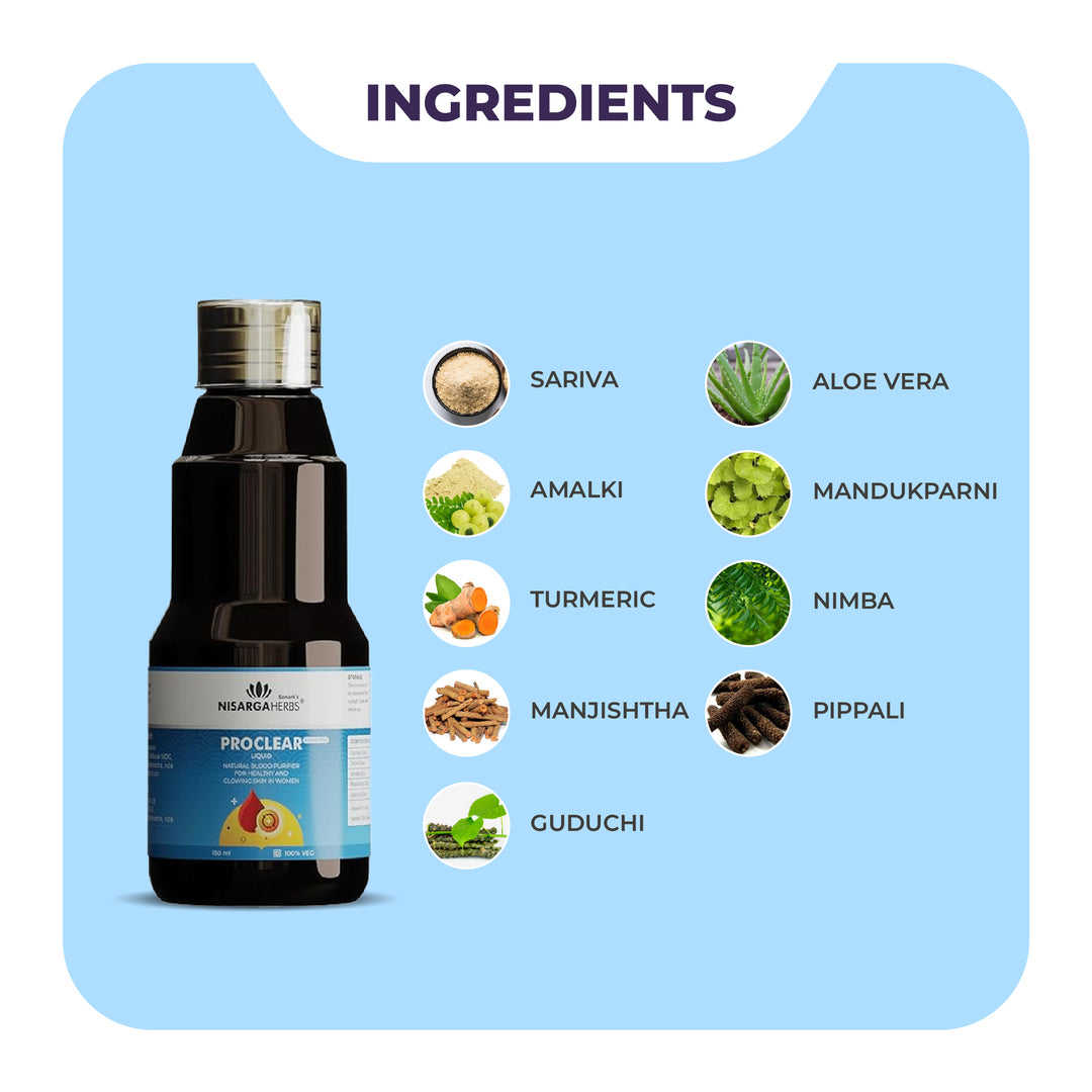 Proclear Syrup - An Ayurvedic blood purifier for healthy and glowing skin in women