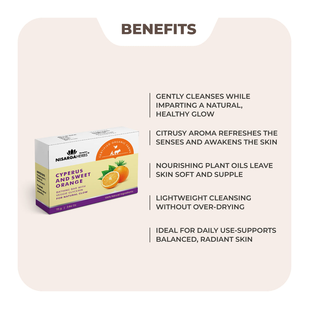 Cyperus & Sweet Orange Soap - Gently cleanses and adds a natural glow