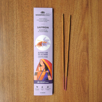 Saffron Incense Sticks - Natural Saffron incense sticks for stress relief and mood enhancement