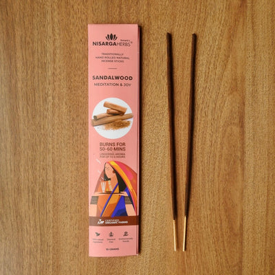 Sandalwood Incense Sticks - Natural sandalwood incense sticks for stress relief, relaxation, and meditation