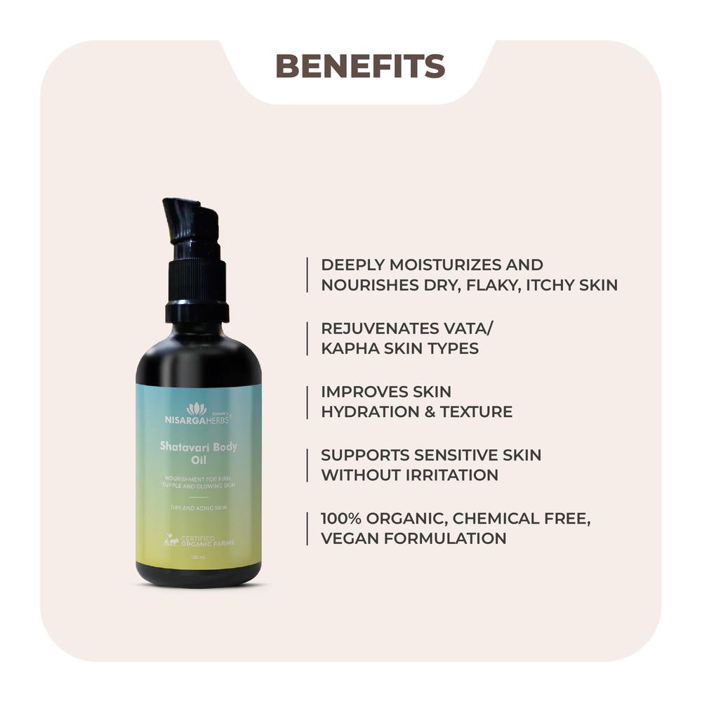 Shatavari Body Oil - Ayurvedic body oil for intense hydration and rejuvenation