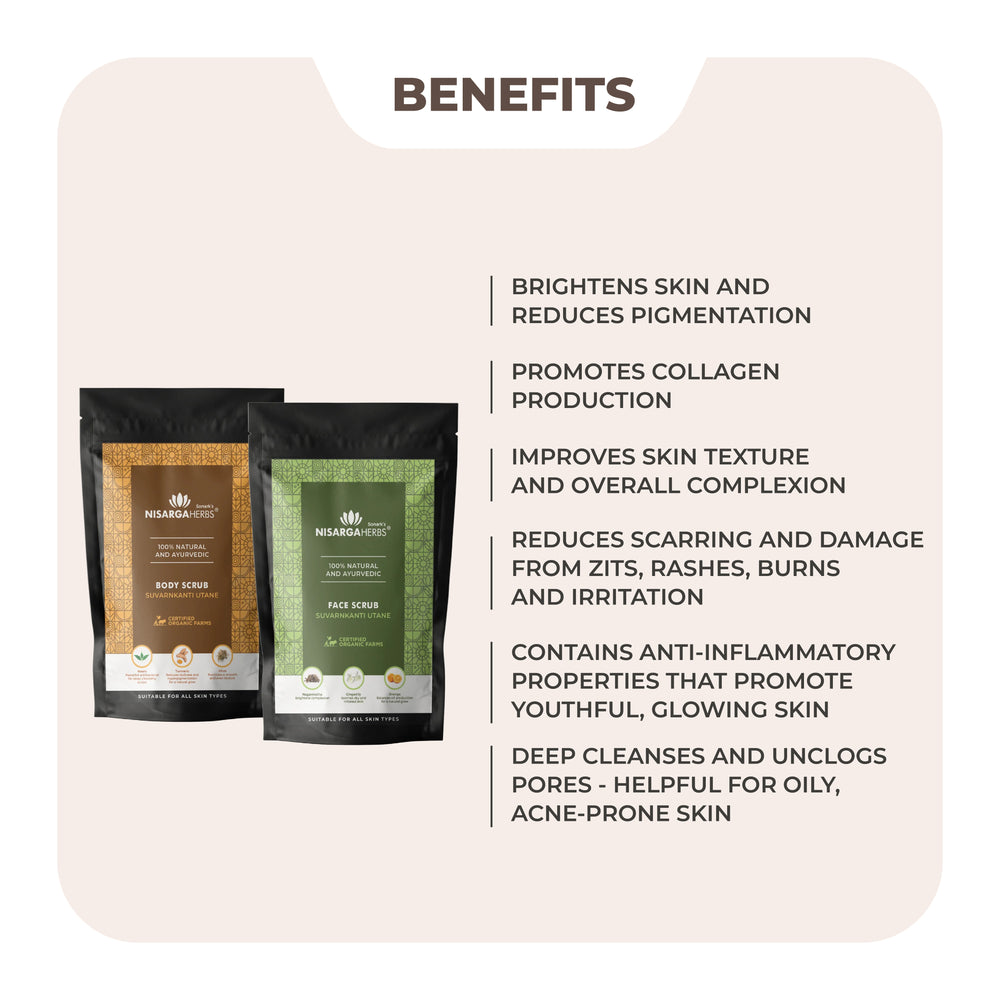 Suvrakranti Utane (Face & Body Scrub Duo) - Get healthy and glowy skin naturally