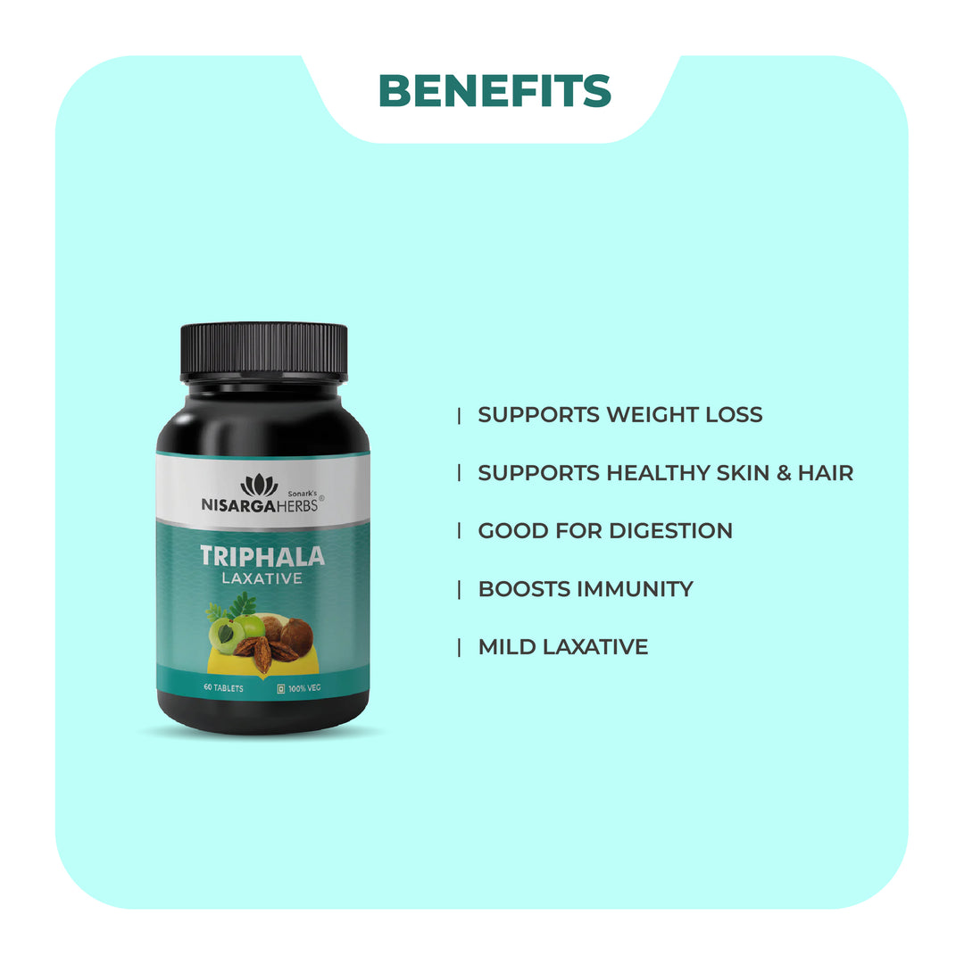 Triphala Tablet - Natural laxative for bowel wellness, excellent for great skin