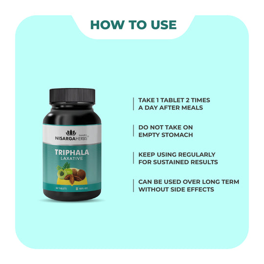 Triphala Tablet - Natural laxative for bowel wellness, excellent for great skin