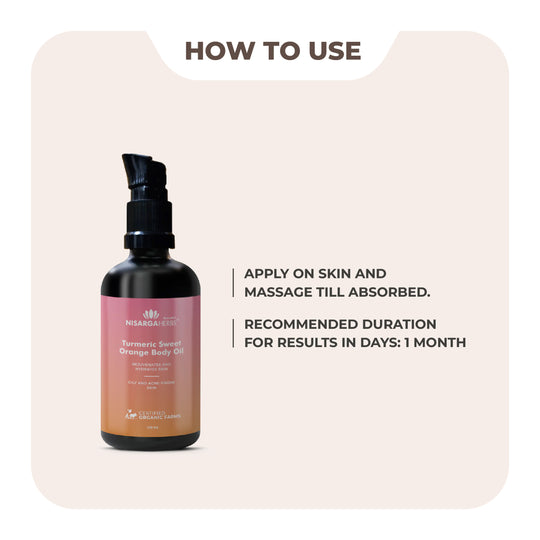 Nisarga Herbs Turmeric Sweet Orange Body Oil - Rejuvenative, non-sticky formula to help skin look its best