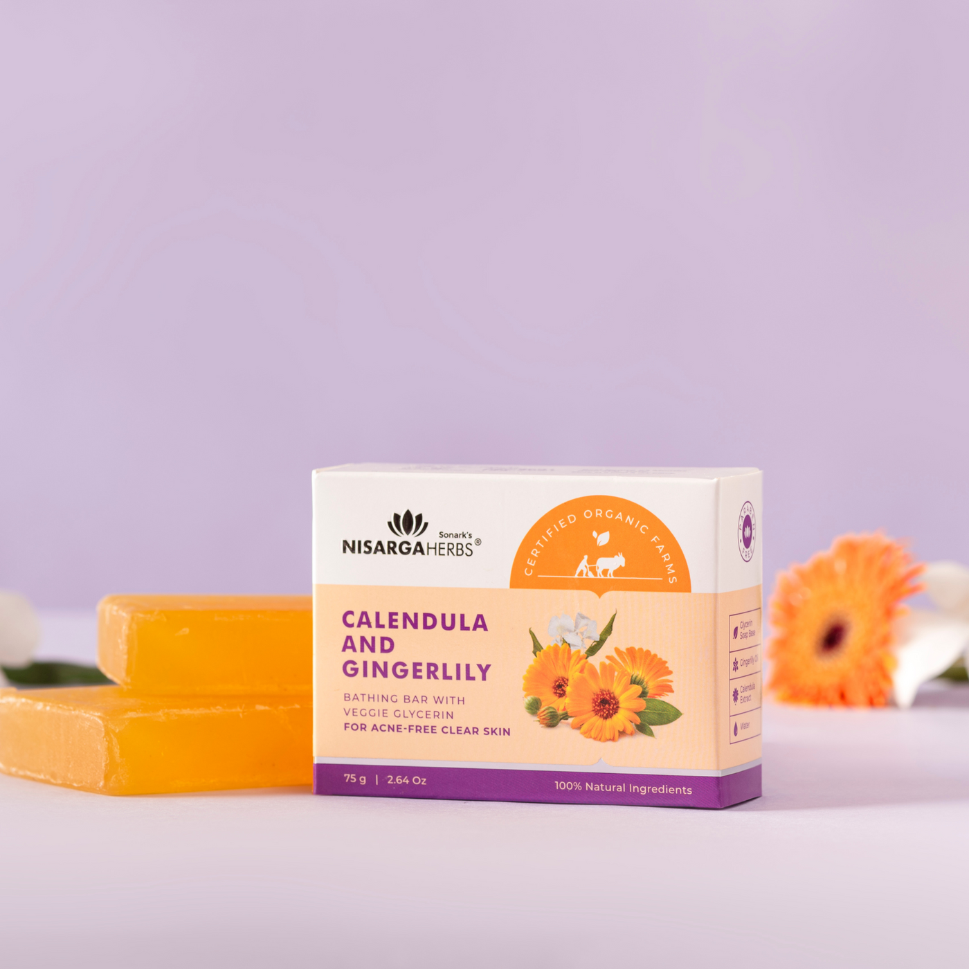 Calendula & Gingerlily Soap - Deep cleansing action for acne-free skin