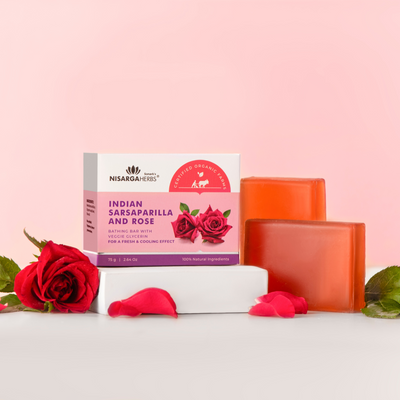 Nisarga herbs - Sarsaparilla and Rose Bathing Bar - picture 1