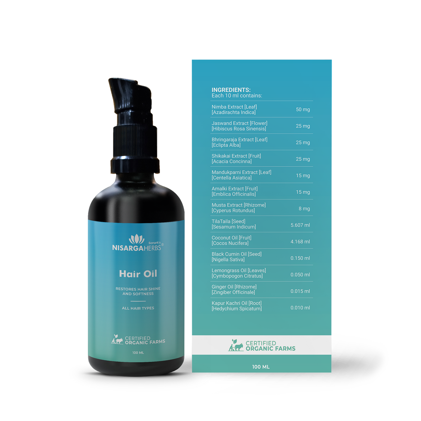 Ingredients of Nisarga herbs Hair oil