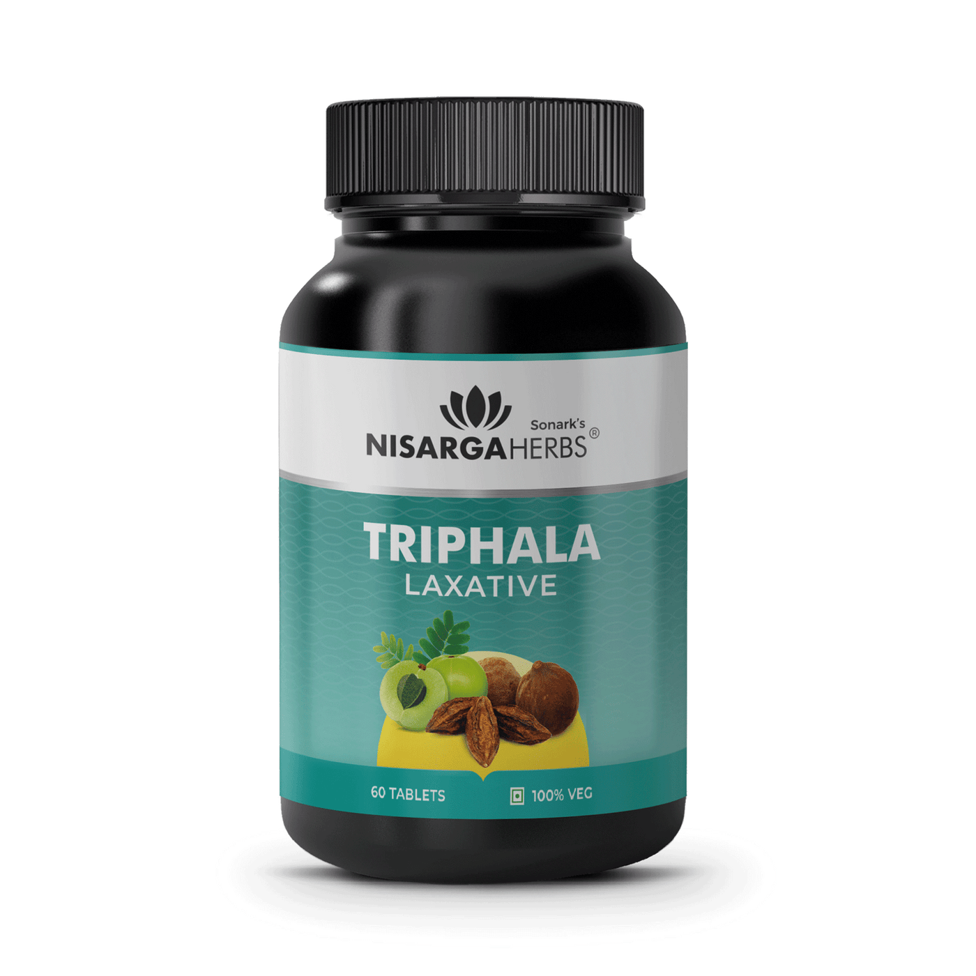 ayurvedic Tripahala tablet that provides the following benefits: Promotes a healthy gut, Boosts immunity, Helps control diabetes, Nourishes skin, Promotes healthy hair, Supports weight loss, Promotes eye health, Helps lower cholesterol. 