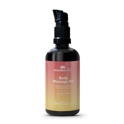 Nisarga Herbs Body Massage Oil - For skin toning and reducing dark patches