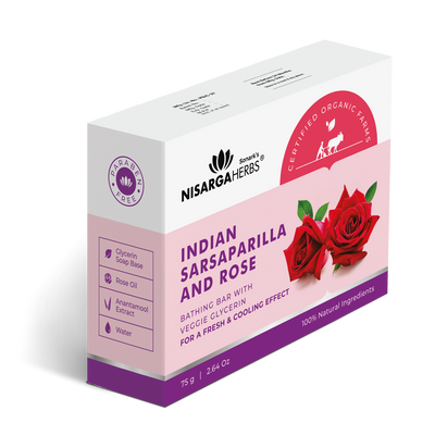 Nisarga herbs - Sarsaparilla and Rose Bathing Bar Side view