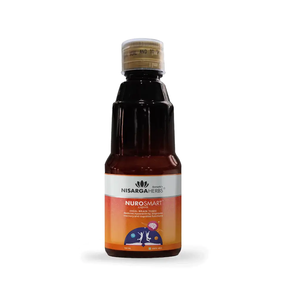 sugar free ayurvedic medicine nurosmart syrup for increasing focus and attention in kids, improve IQ, reduce restlessness and reduce ADD and ADHD symptoms