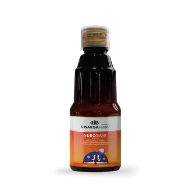 sugar free ayurvedic medicine nurosmart syrup for increasing focus and attention in kids, improve IQ, reduce restlessness and reduce ADD and ADHD symptoms